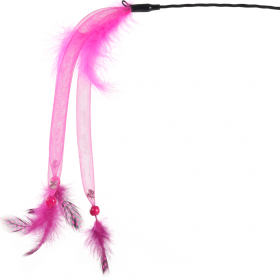 Играчка за котка Flamingo Glitsu Dangler  74 см -въдица с пера, звънче и мъниста